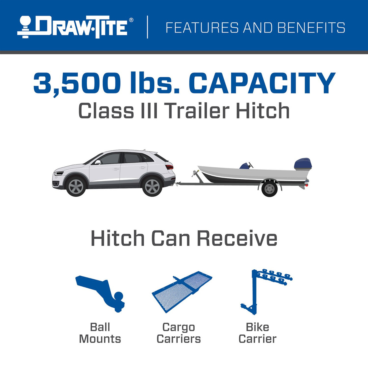 Draw-tite Completely Hidden Trailer Hitch 2 Inch Removable Receiver for Select Chrysler Grand Caravan, Chrysler Pacifica, Chrysler Voyager 76916