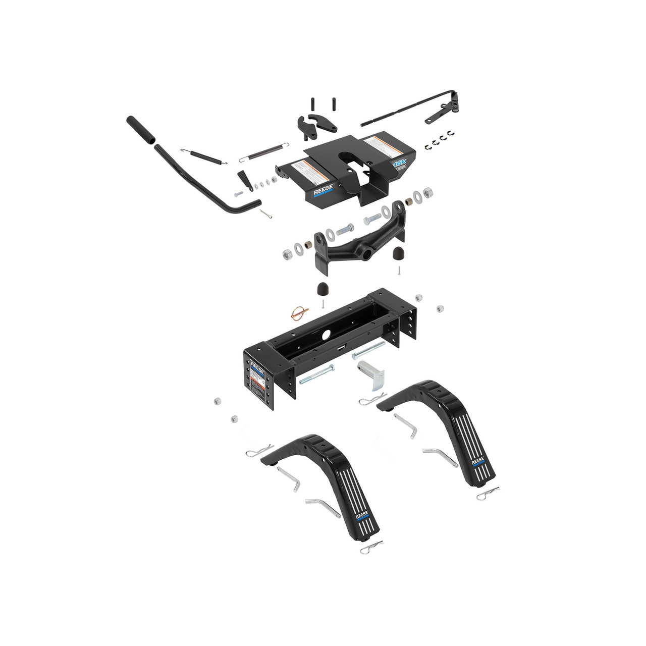 Reese 16K Adjustable Height Dual Jaw Fifth Wheel Hitch Complete System, Industry Standard Mount