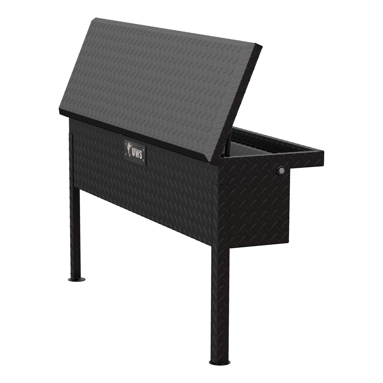 UWS Matte Black Aluminum 48" Truck Side Tool Box, Low Profile TBSM-48-LP-MB