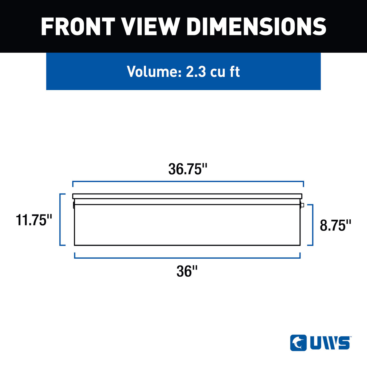 UWS Gloss Black Aluminum 36" Truck Side Tool Box with Low Profile (Heavy Packaging) EC30362