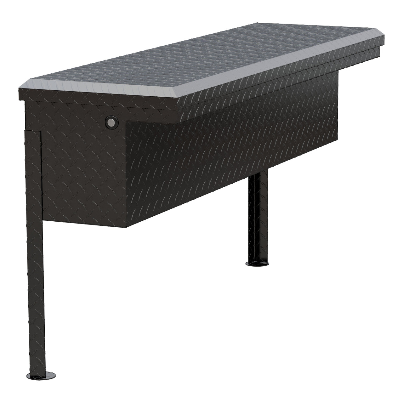 UWS Gloss Black Aluminum 48" Truck Side Tool Box, Low Profile TBSM-48-LP-BLK