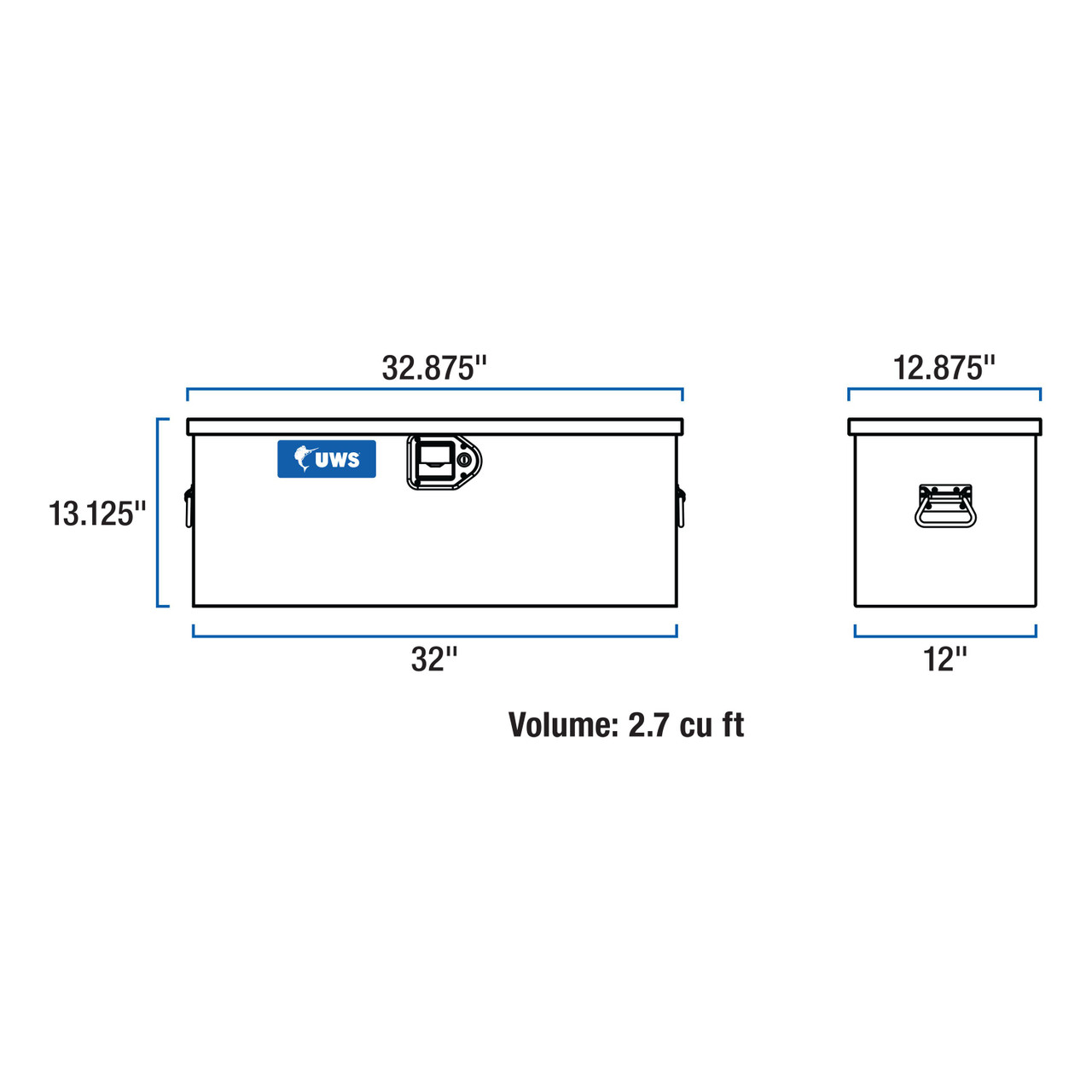 UWS Bright Aluminum ATV Tool Box (Heavy Packaging) EC20001