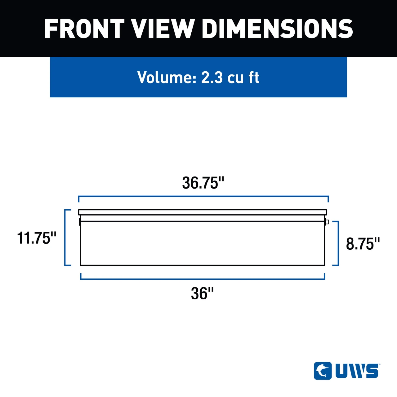 UWS Matte Black Aluminum 36" Truck Side Tool Box with Low Profile (Heavy Packaging) EC30363
