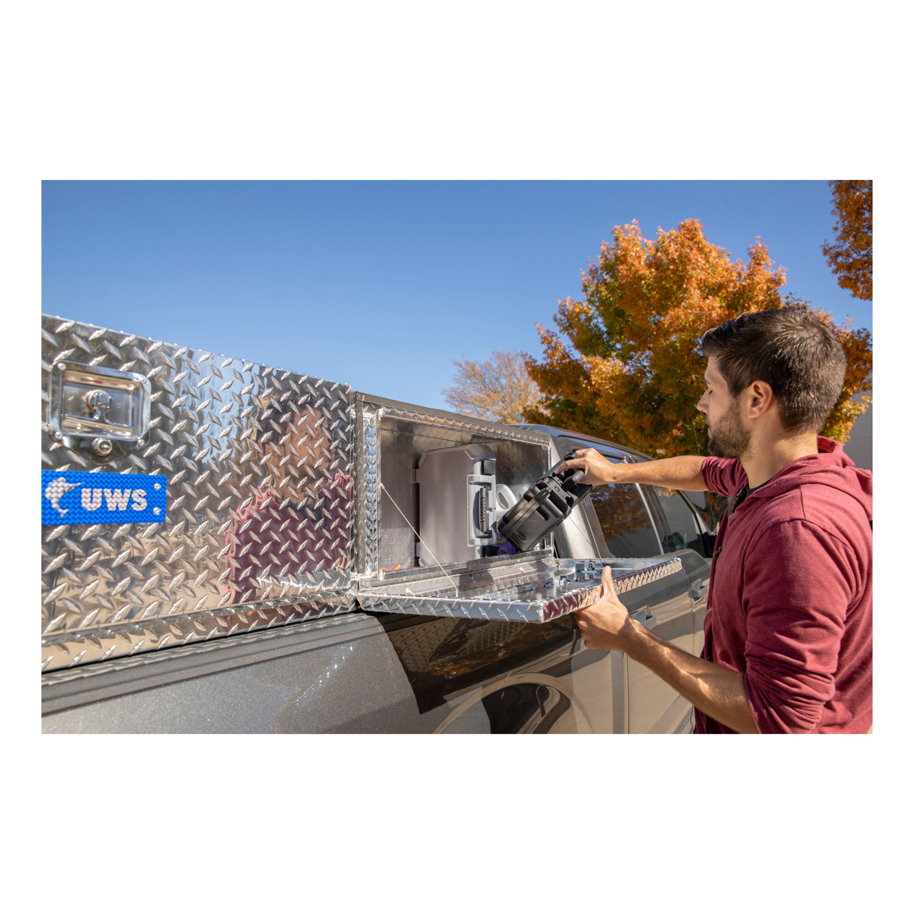 UWS Bright Aluminum 90" Double-Door Topside Truck Tool Box TBTS-90 UWS Bright Aluminum 90" Double-Door Topside Truck Tool Box TBTS-90