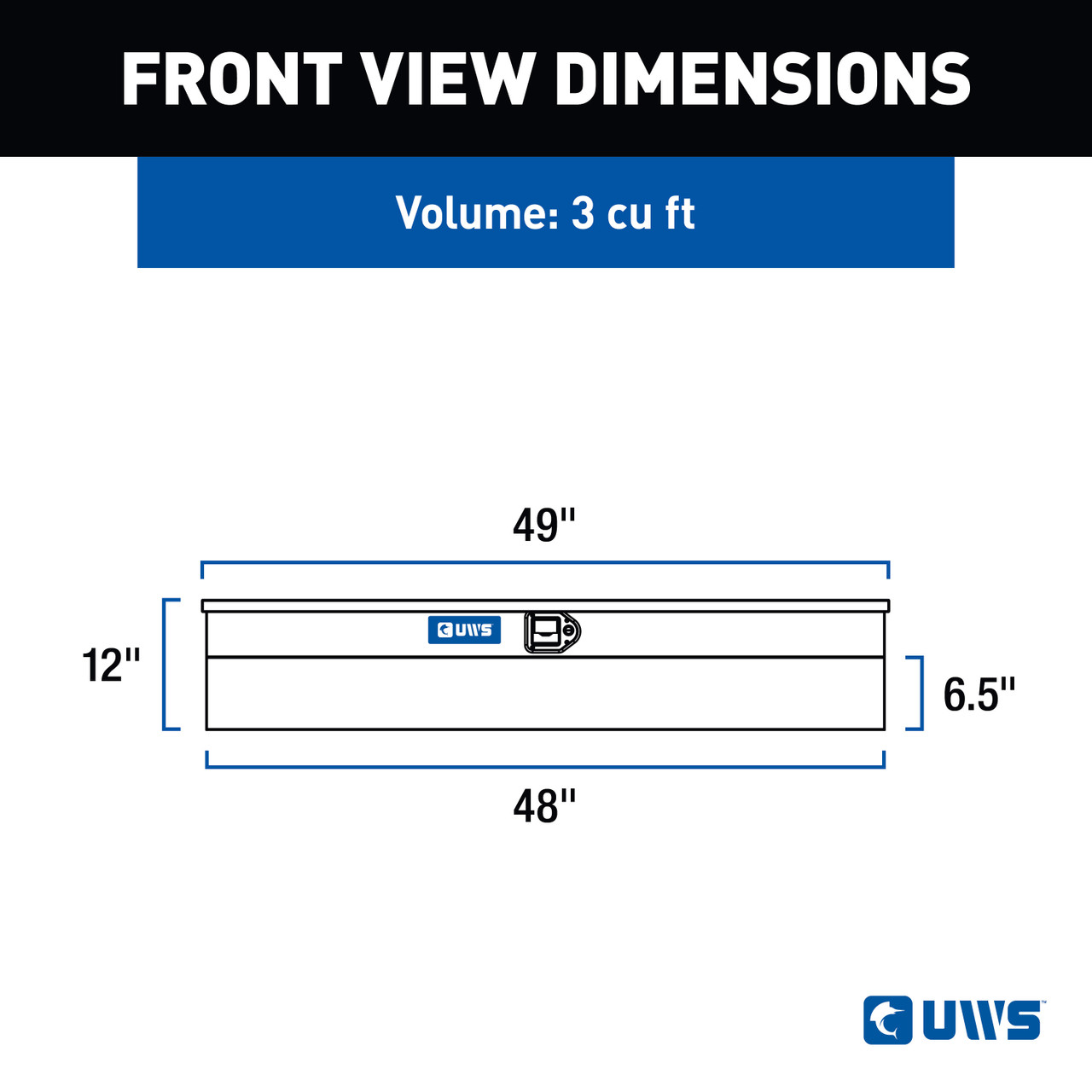 UWS Gloss Black Aluminum 48" Truck Side Tool Box (Heavy Packaging) EC30102