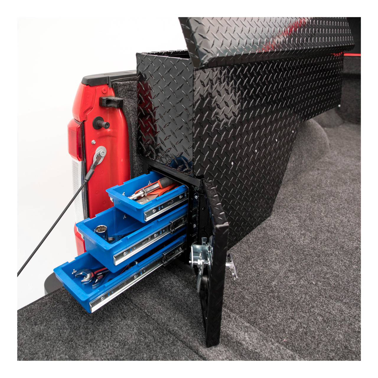 UWS Gloss Black Aluminum 48" Driver-Side Wheel Well Tool Box (Heavy Packaging) EC30012