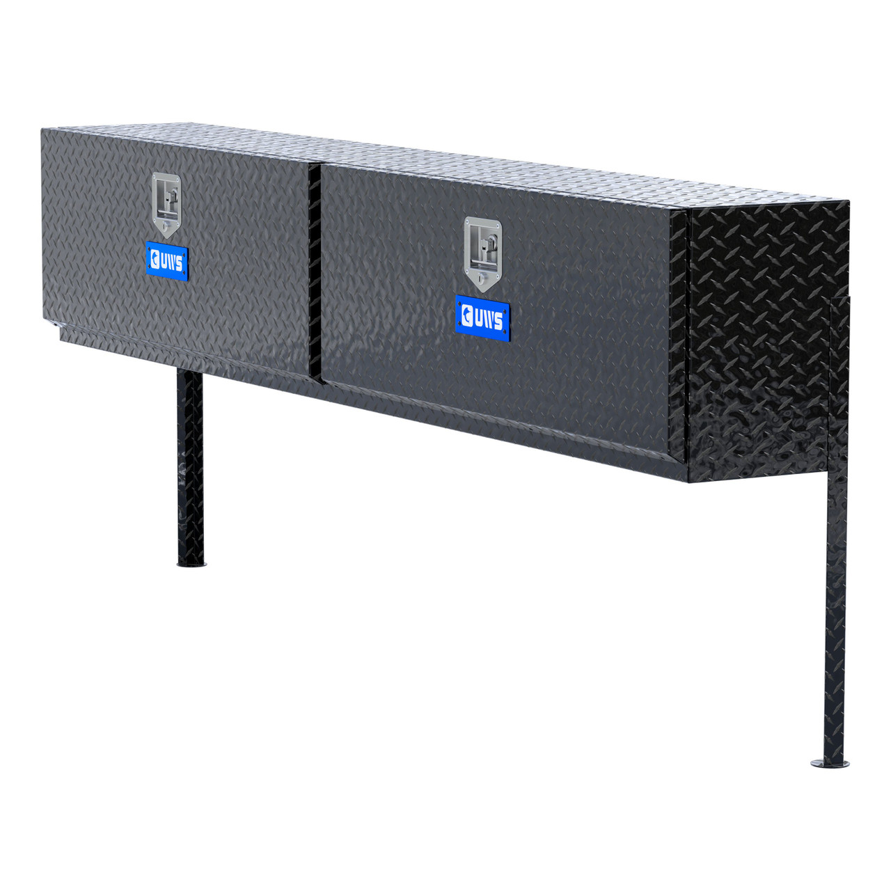 UWS Gloss Black Aluminum 90" Double-Door Topside Truck Tool Box TBTS-90-BLK