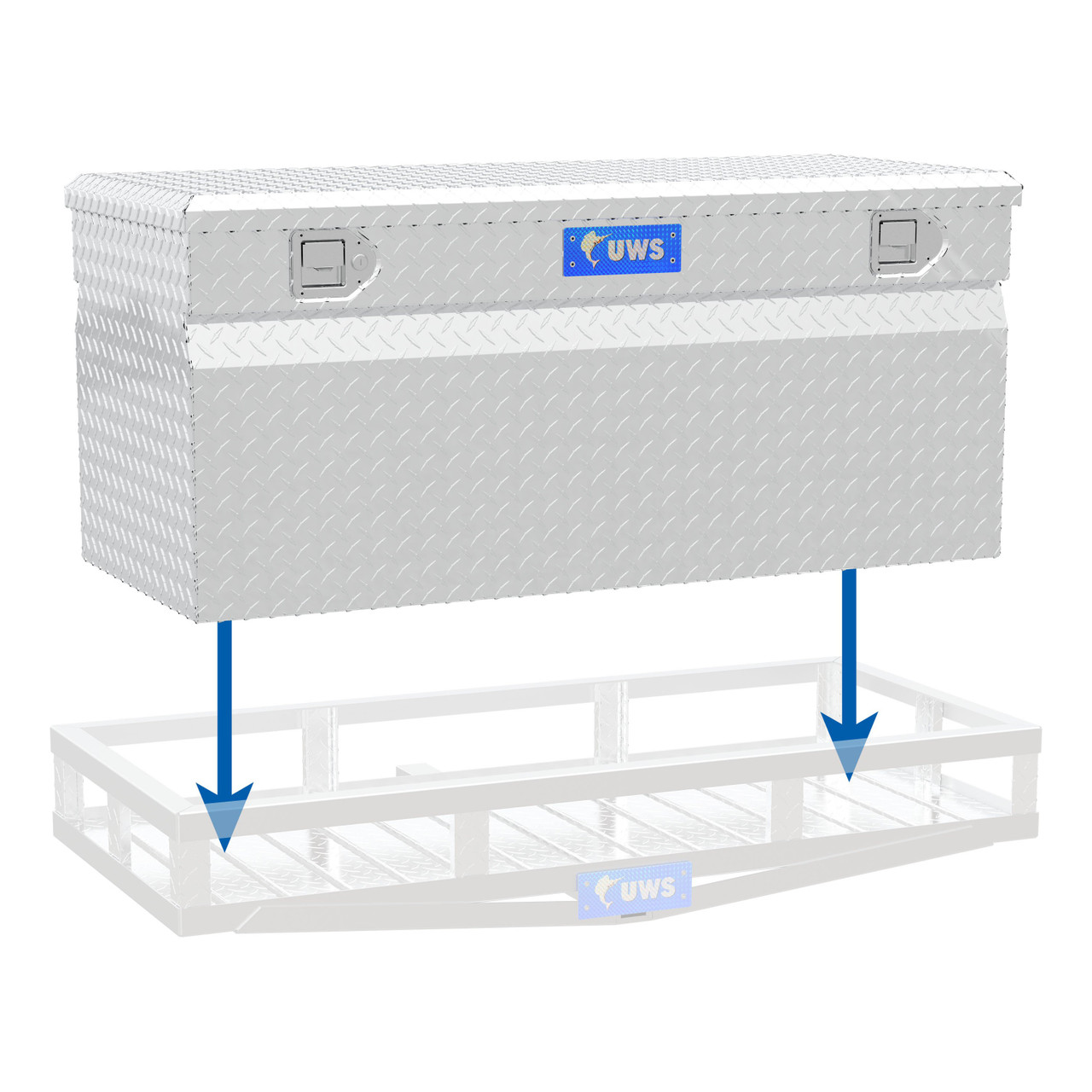 UWS Bright Aluminum 48" Cargo Carrier Utility Chest Box TBC-48-DD UWS Bright Aluminum 48" Cargo Carrier Utility Chest Box TBC-48-DD
