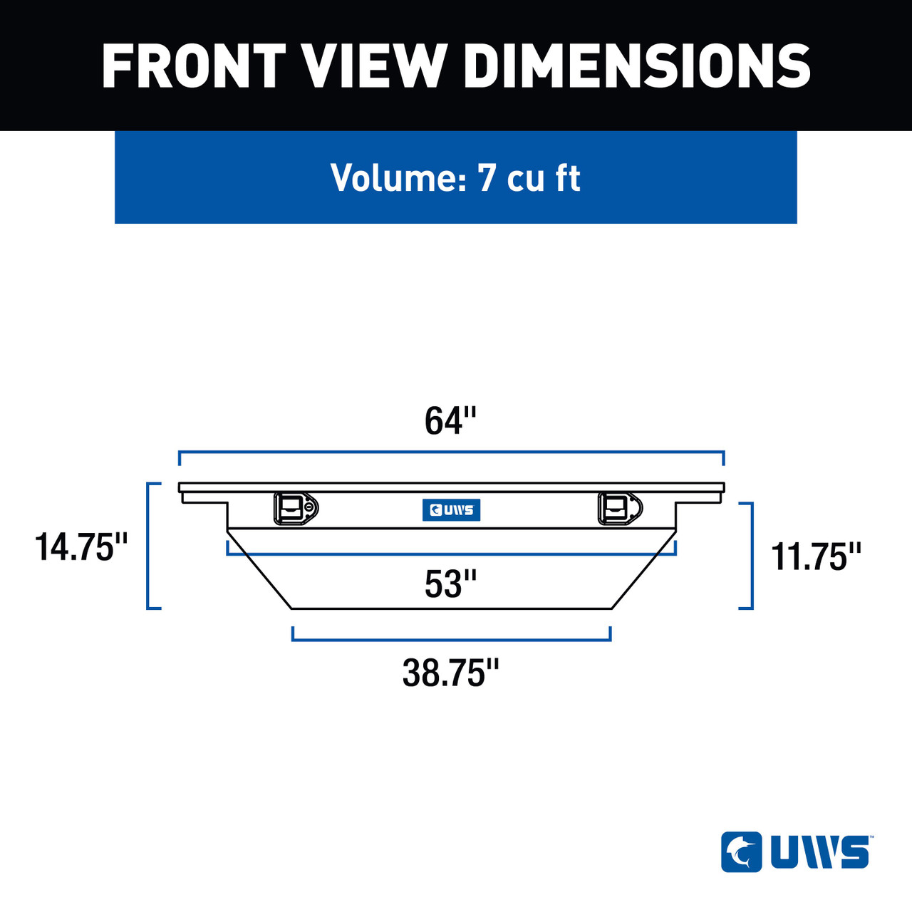 UWS Gloss Black Aluminum 63" Angled Crossover Box with Low Profile (Heavy Packaging) EC10302