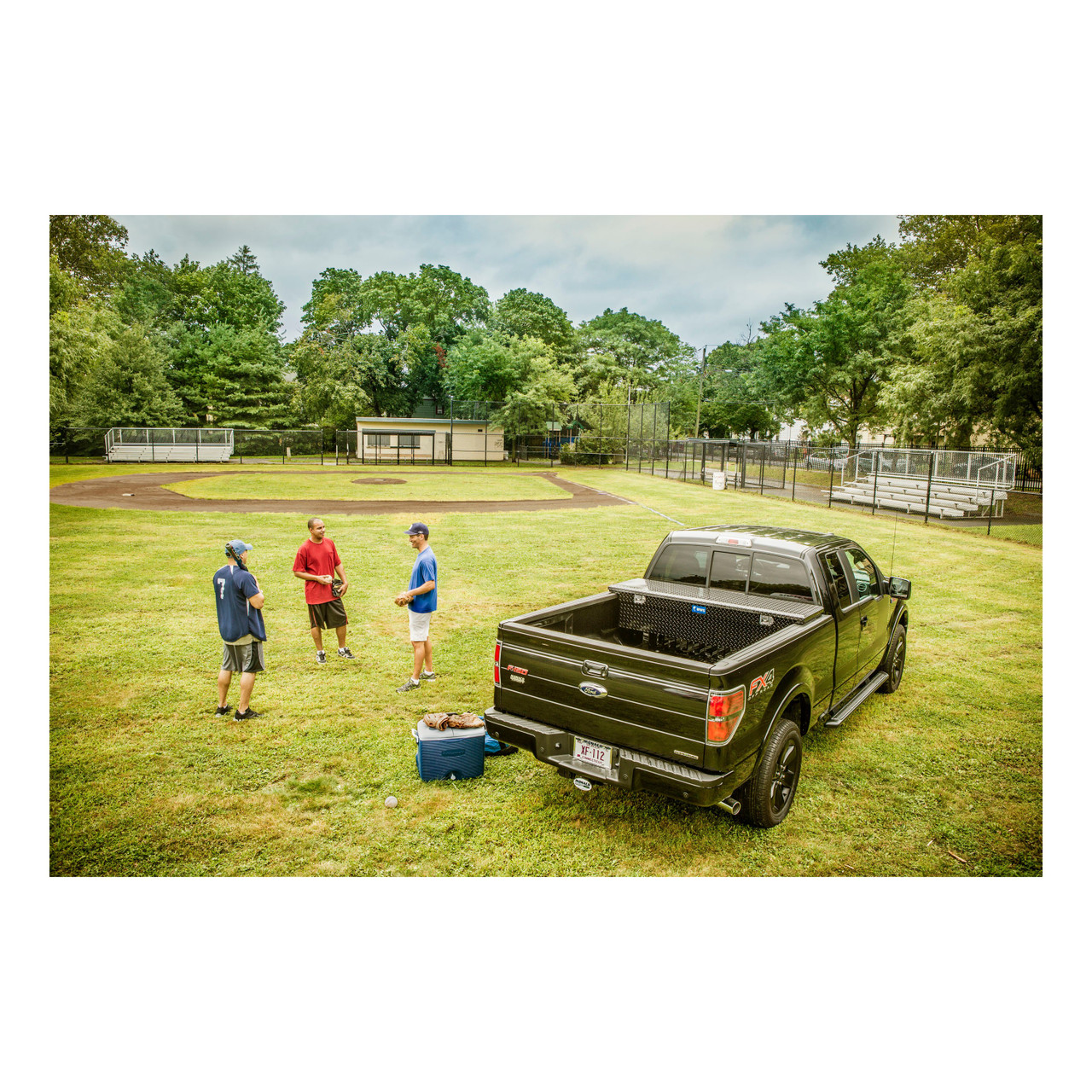 UWS Gloss Black Aluminum 72" Truck Tool Box with Low Profile TBS-72-LP-BLK