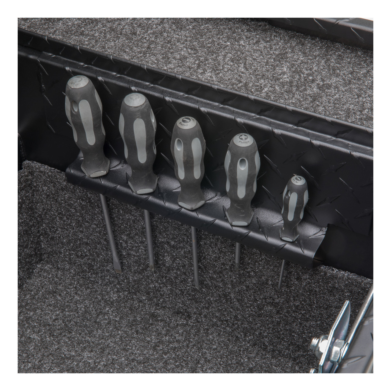 UWS Matte Black 63" Secure Lock Angled Tool Box, Low Profile SL-63-A-LP-MB