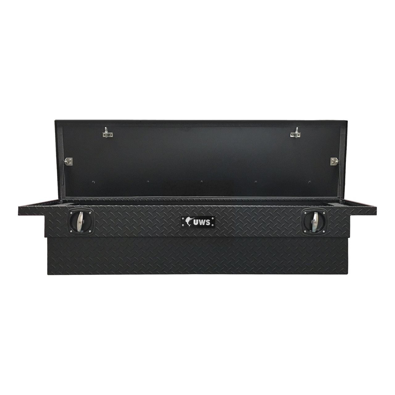 UWS Matte Black Aluminum 69" Secure Lock Crossover Truck Tool Box, Low Profile, Rail SL-69-LP-MB-R