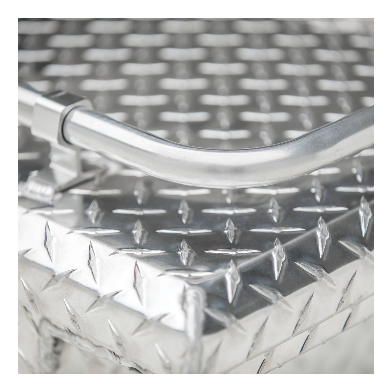 UWS Bright Aluminum 69" Secure Lock Crossover Truck Tool Box with Low Profile & Rail SL-69-LP-R