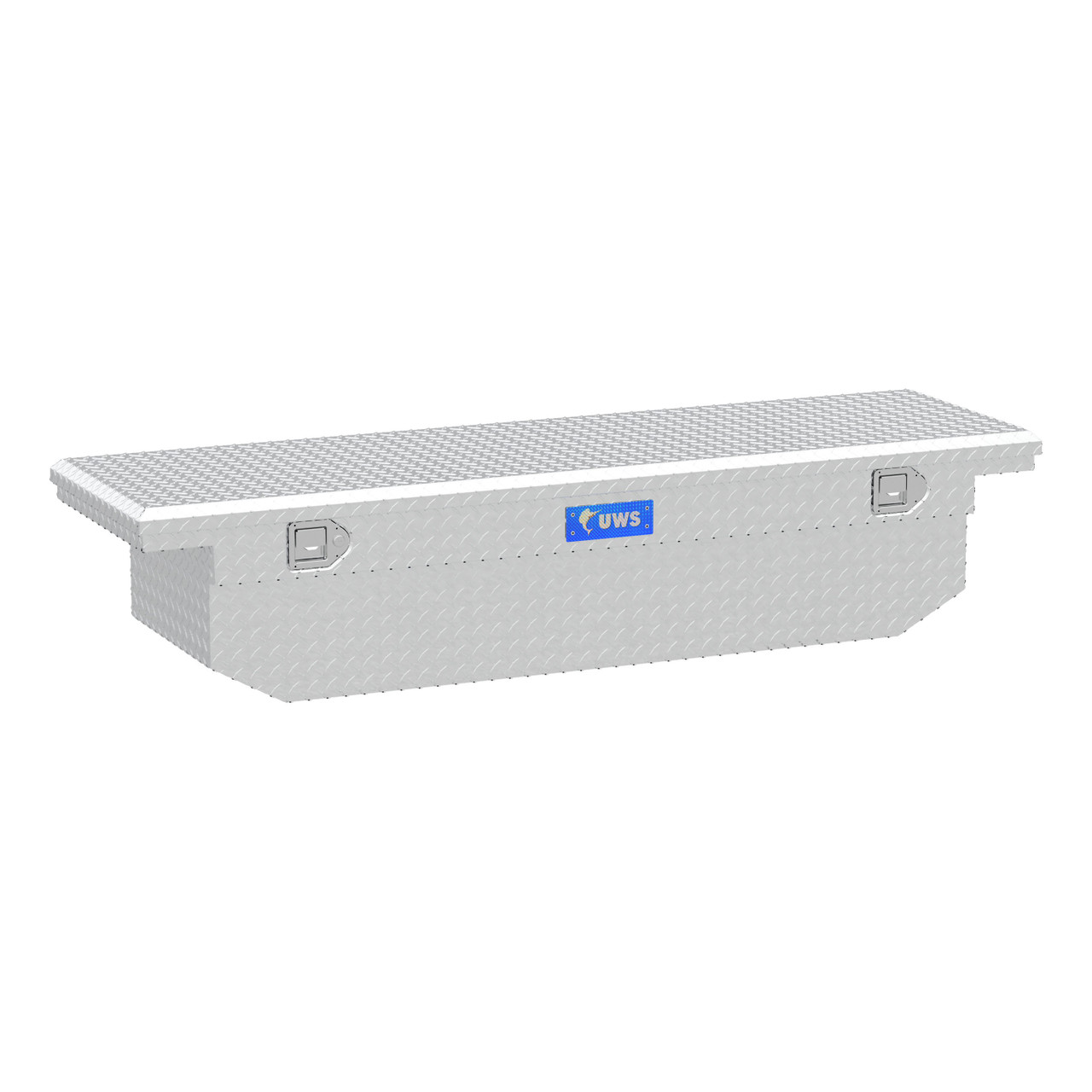UWS Bright Aluminum 69" Angled Truck Tool Box with Low Profile TBS-69-A-LP