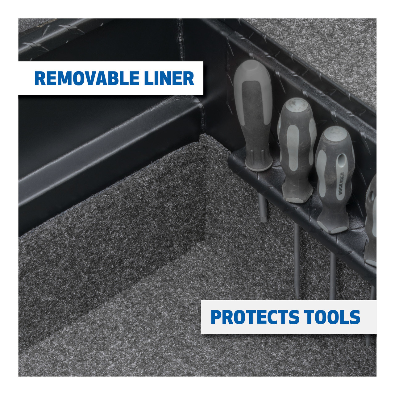 UWS Matte Black Aluminum 69" Deep Angled Secure Lock Truck Tool Box with Low Profile SLD-69-A-LP-MB