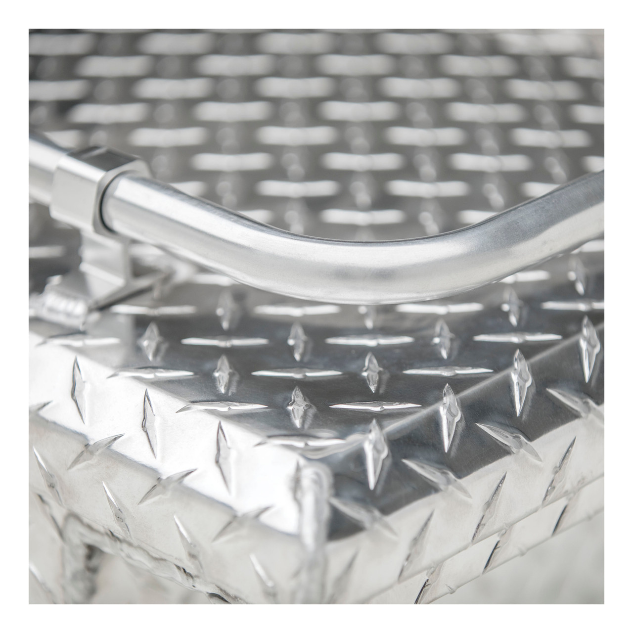 UWS Bright Aluminum 72" Secure Lock Crossover Truck Tool Box with Low Profile & Rail SL-72-LP-R