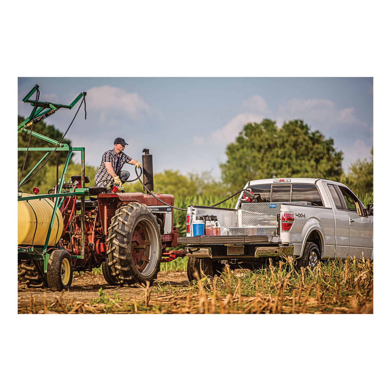 UWS 100-Gallon L-Shape Bright Aluminum Transfer Tank TT-100-L-T-P