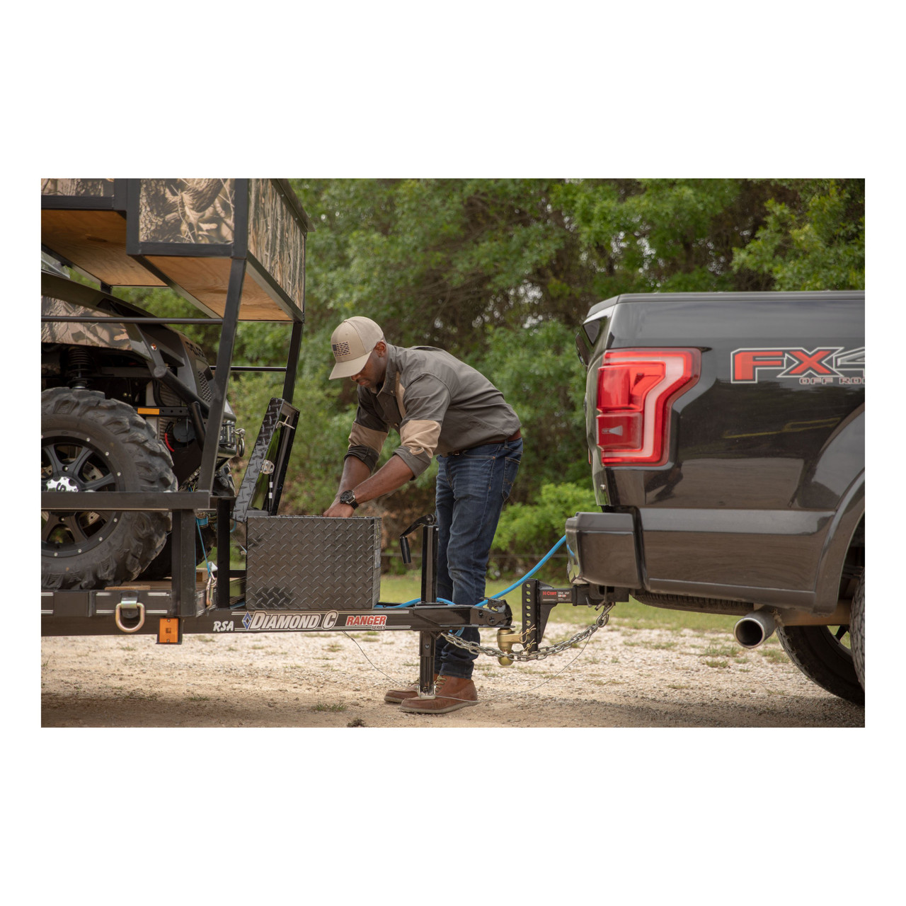 UWS Gloss Black Aluminum 34" Trailer Tongue Box with Low Profile TBV-34-LP-BLK