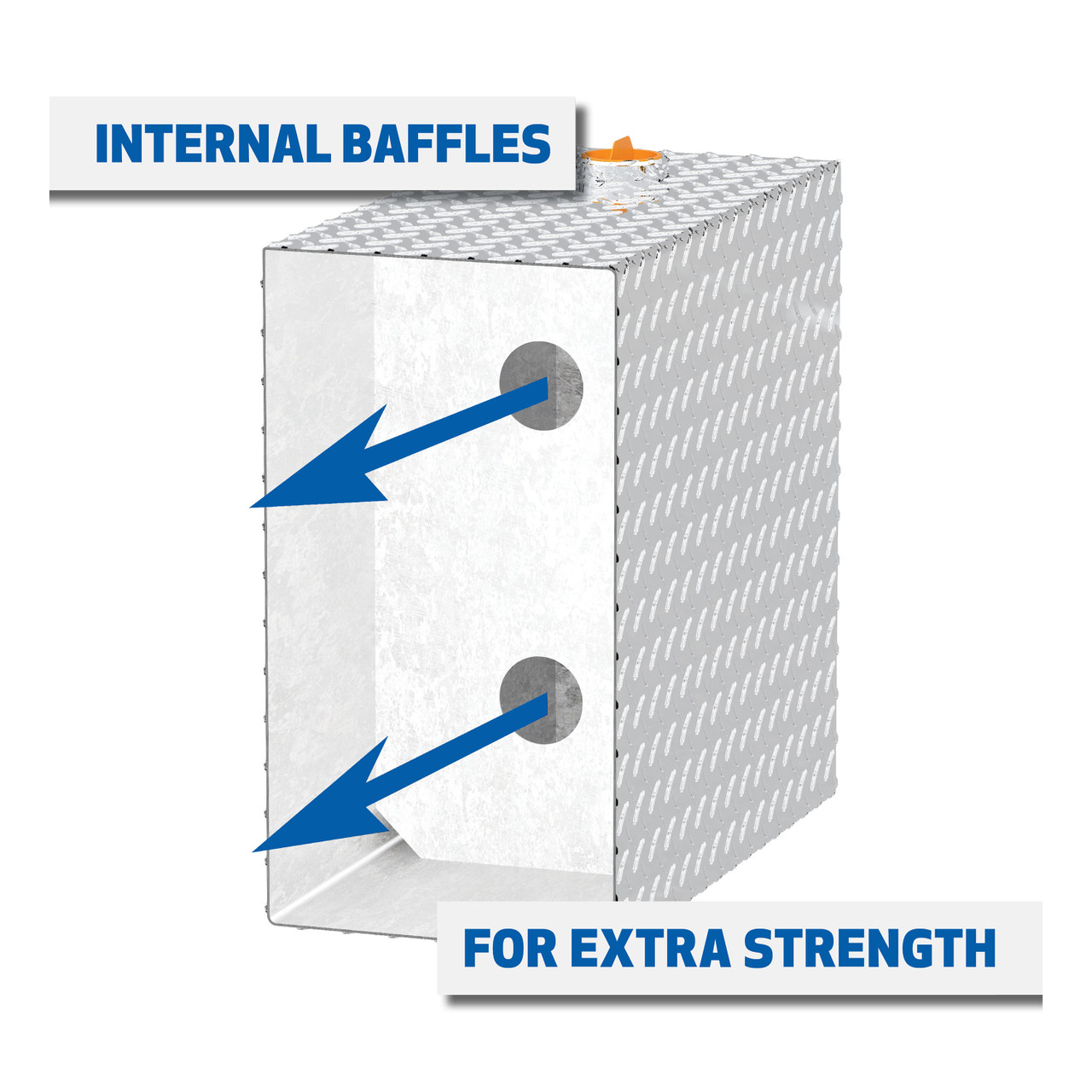 UWS 45-Gallon Rectangle Bright Aluminum Transfer Tank TT-45-R-T-P