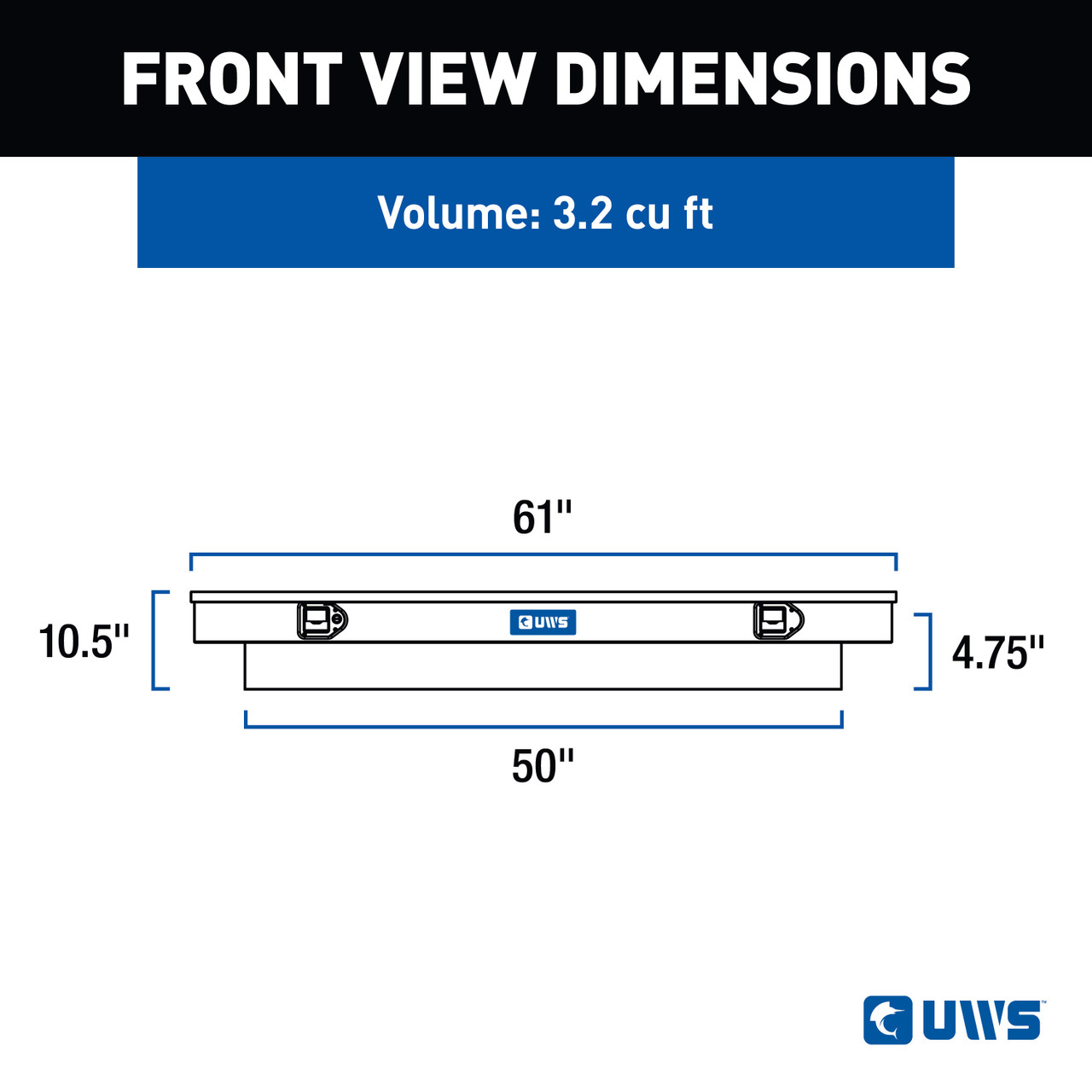 UWS Bright Aluminum 60" Slim-Line Crossover Truck Tool Box TBS-60-SL