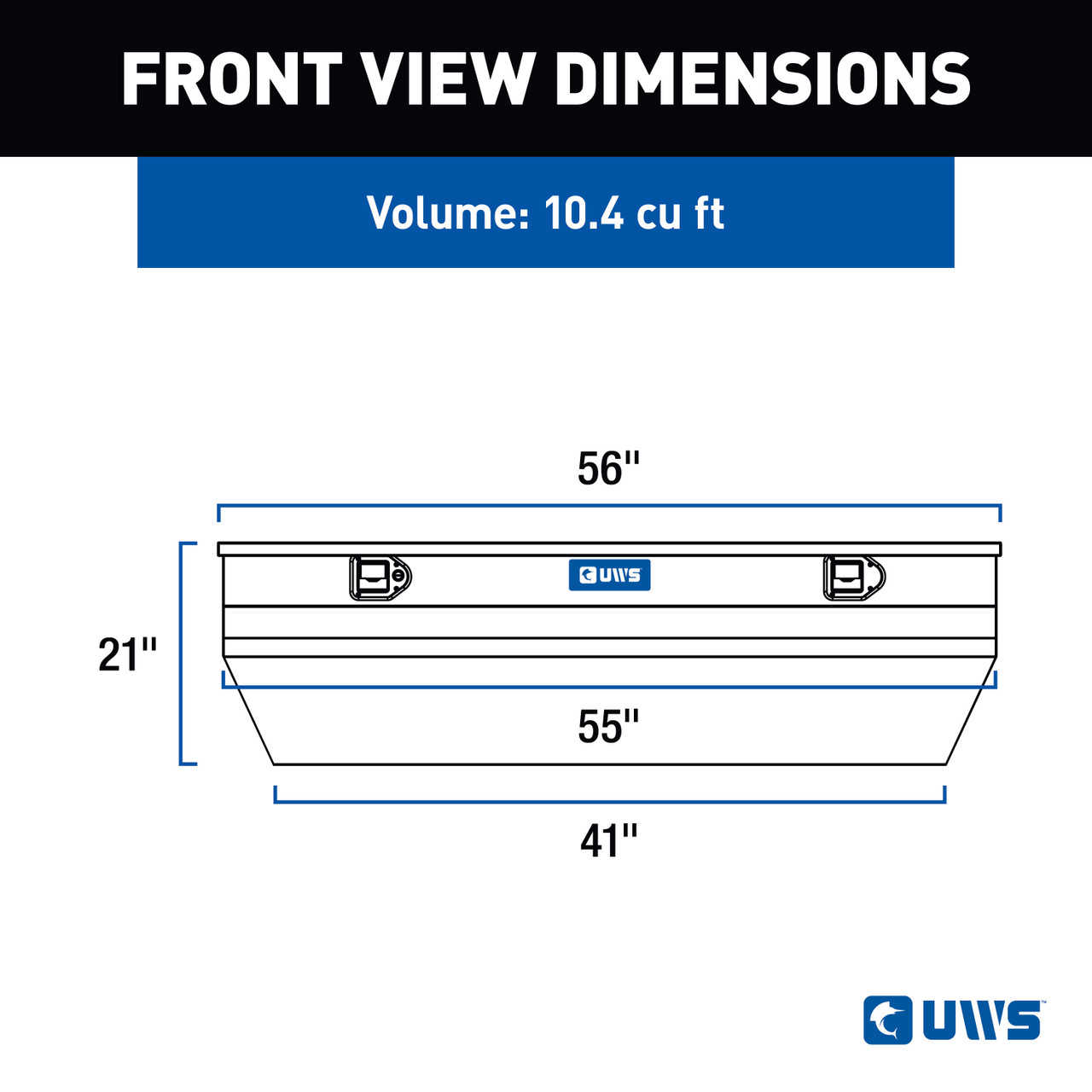 UWS Bright Aluminum 55" Wedged Angled Utility Chest Box (Heavy Packaging) EC20311