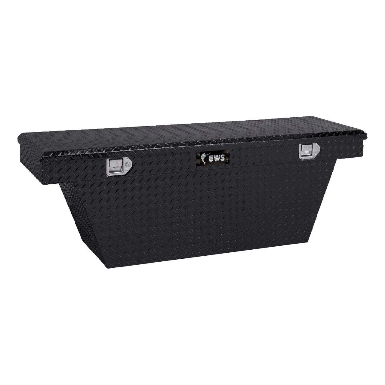 UWS Gloss Black Aluminum 60" Deep Angled Truck Tool Box TBSD-60A-BLK