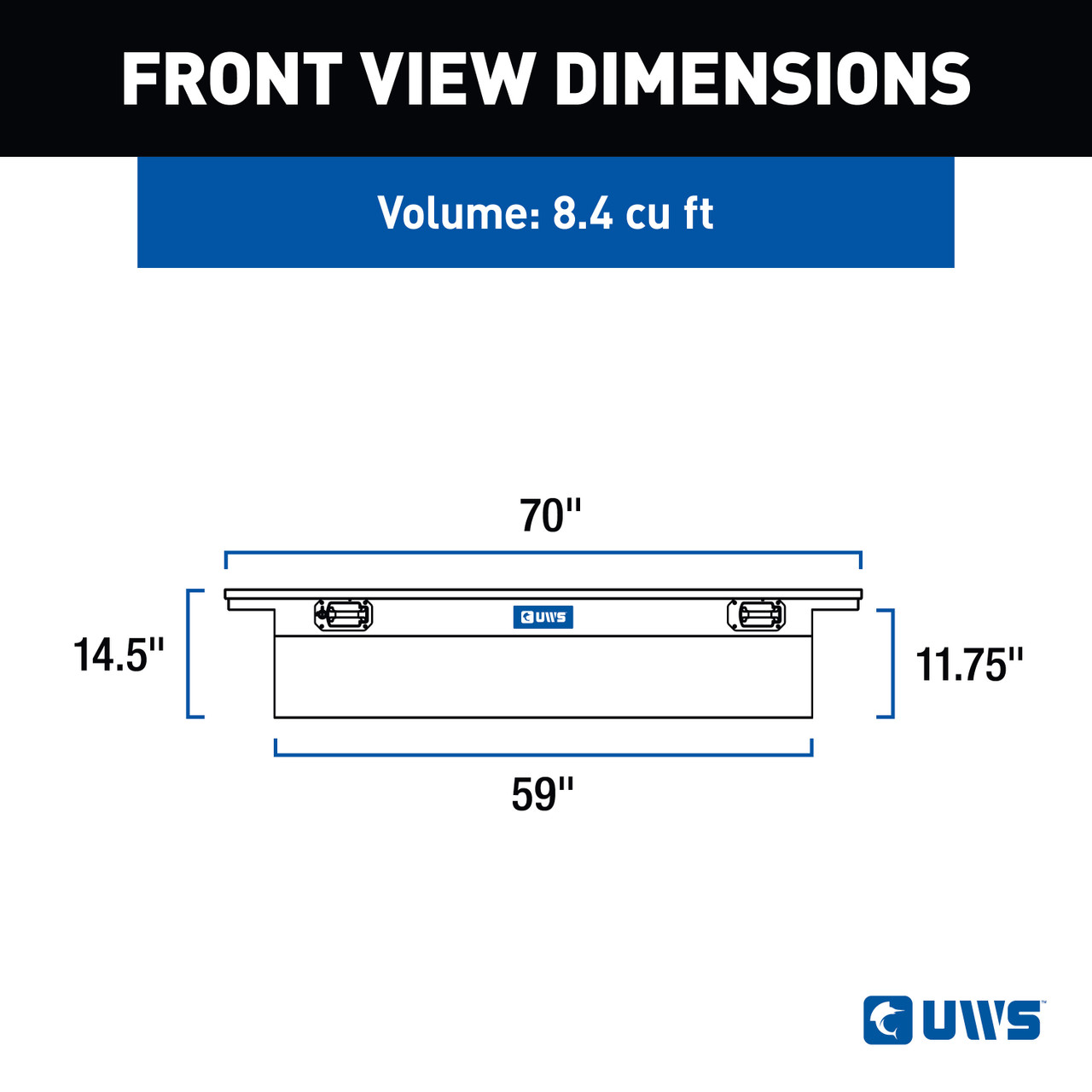 UWS Gloss Black Aluminum 69" Crossover Tool Box with Pull Handles (Heavy Packaging) EC10492