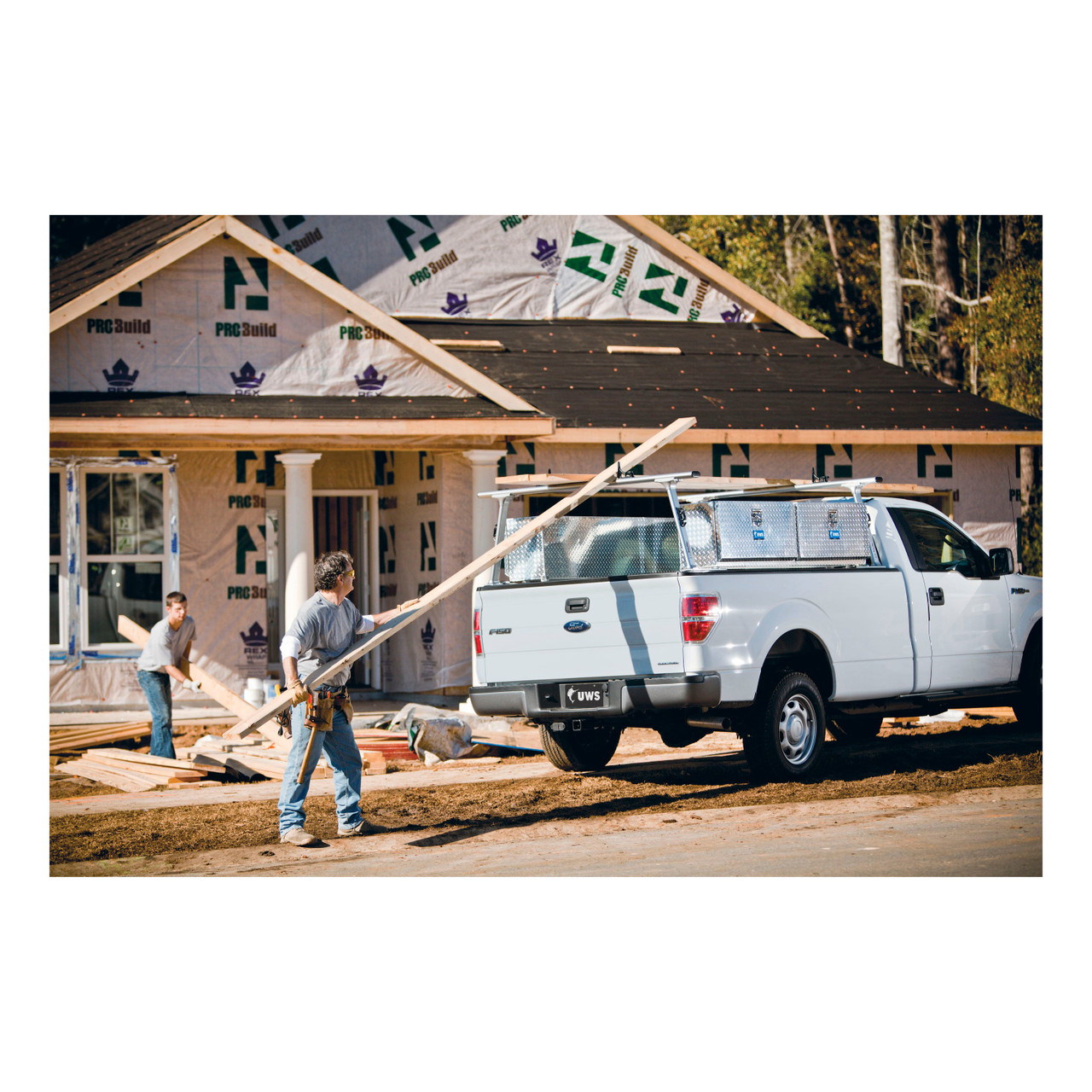 UWS Bright Aluminum 69" Deep Angled Secure Lock Truck Tool Box with Low Profile SLD-69-A-LP