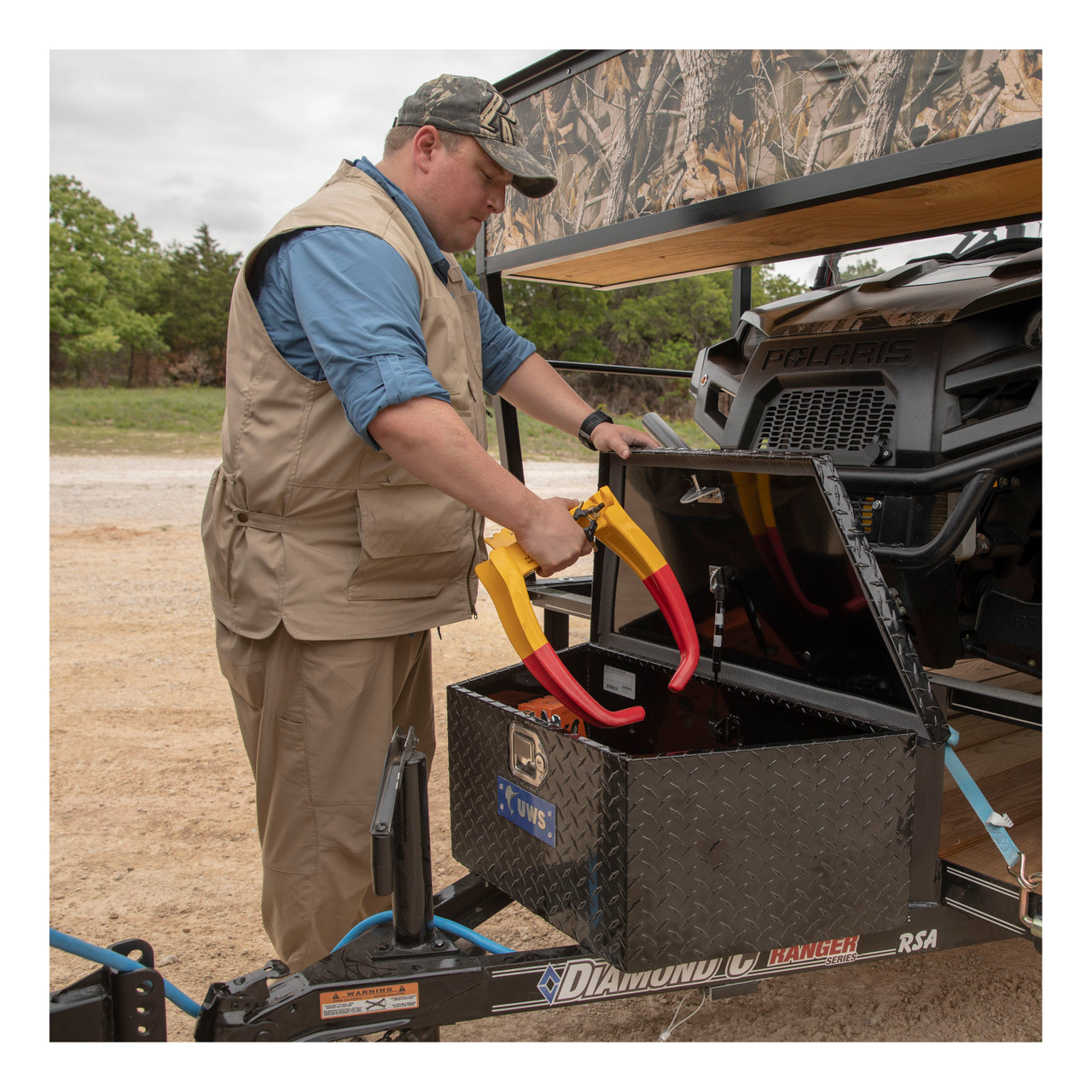 UWS Gloss Black Aluminum 34" Trailer Tongue Box with Low Profile (Heavy Packaging) EC20422