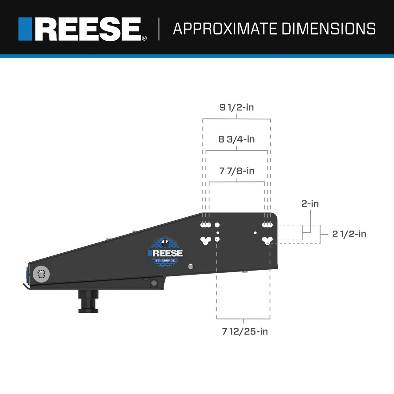 Reese 5th Airborne  5th Wheel Pin Box, Air Ride,  20,000 lbs. Capacity, Fits Lippert (1621, 1716, 0719, Rhino Pattern), Fabex PB 600 Series