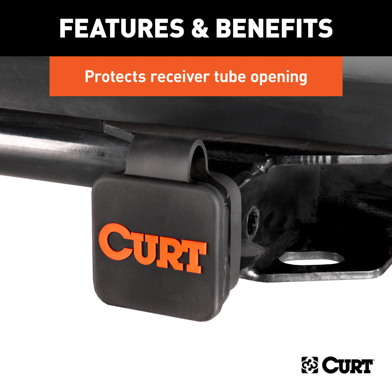 CURT 2" Rubber Hitch Tube Cover Trailer Hitch Cover