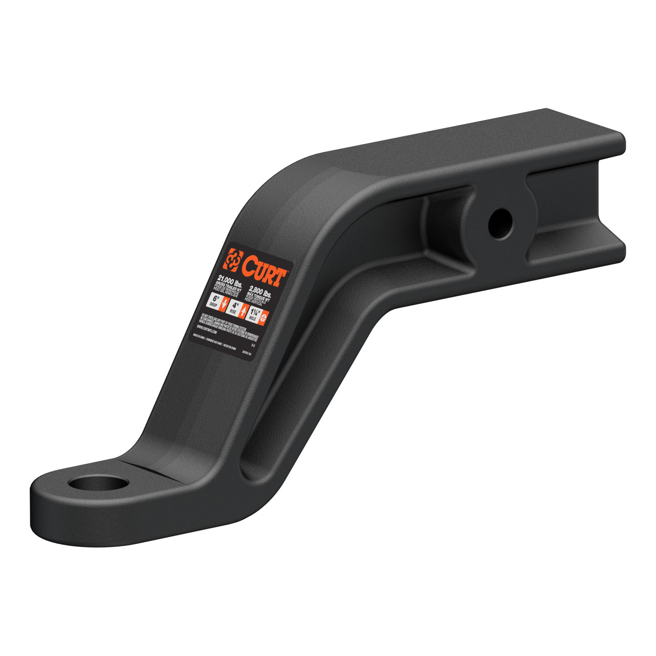 CURT Industrial Duty Forged Ball Mount (3" Shank, 21,000 lbss., 6" Drop, 10" Long) Trailer Hitch Ball Mount