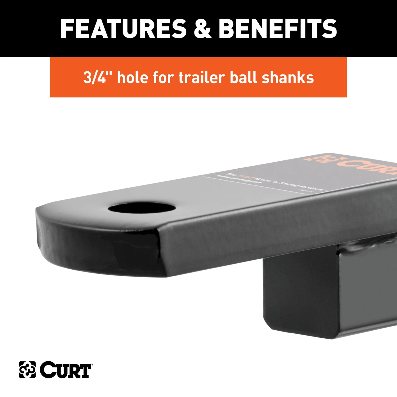 CURT Class 2 Ball Mount (1-1/4" Shank, 3,500 lbss., 1-1/4" Rise, 9-3/4" Long) Trailer Hitch Ball Mount