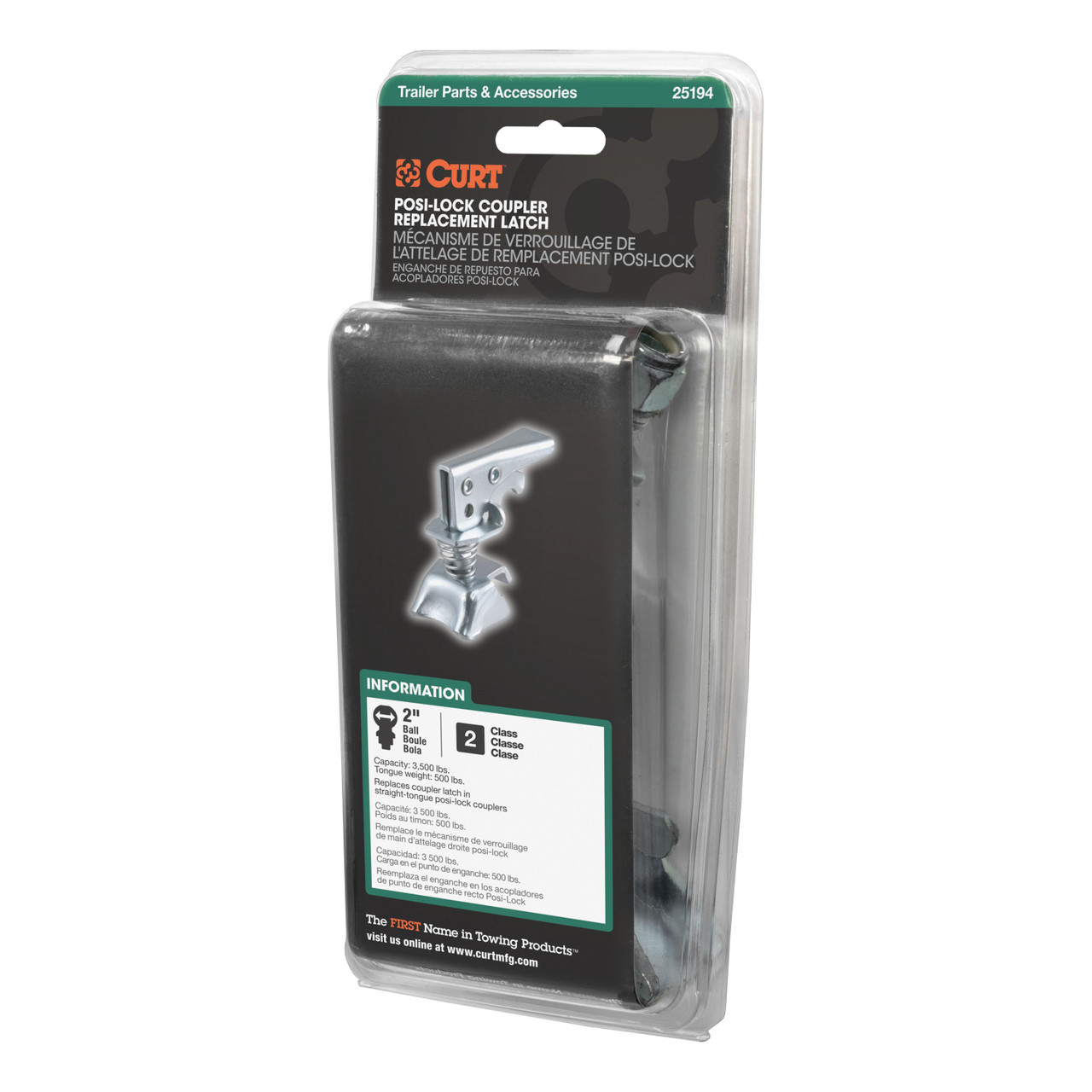 CURT Replacement 2" Posi-Lock Coupler Latch for Straight-Tongue Couplers Trailer Hitch