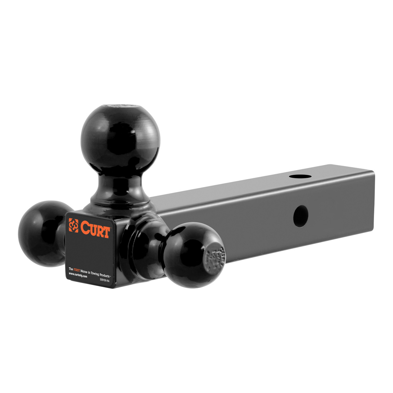 CURT Multi-Ball Mount (2" Solid Shank, 1-7/8", 2" & 2-5/16" Black Balls) Trailer Hitch Ball Mount