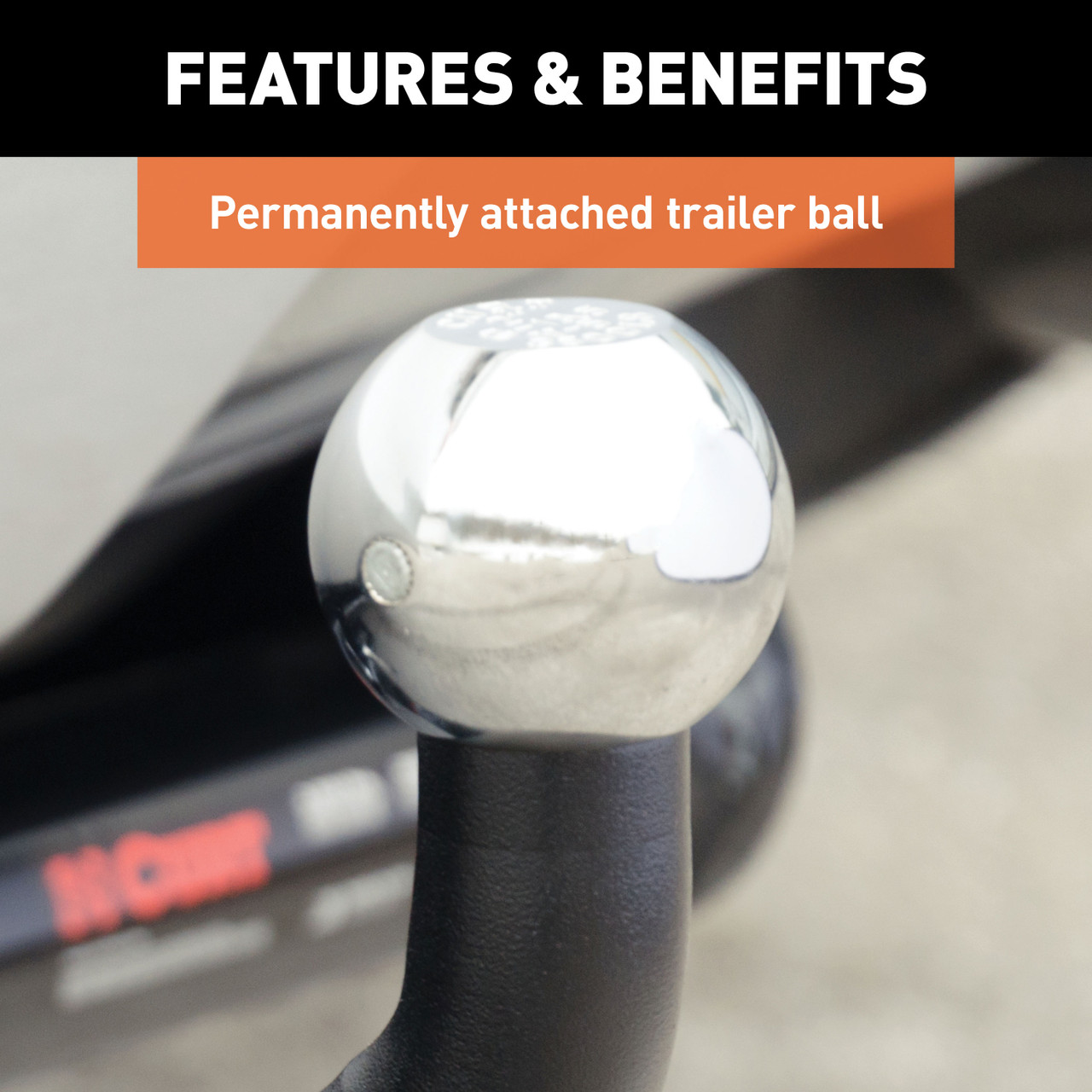 CURT Euro Mount (2" Ball, 1-1/4" Shank, 3,500 lbss., 4-5/8" High, 7-1/4" Long) Trailer Hitch Ball Mount