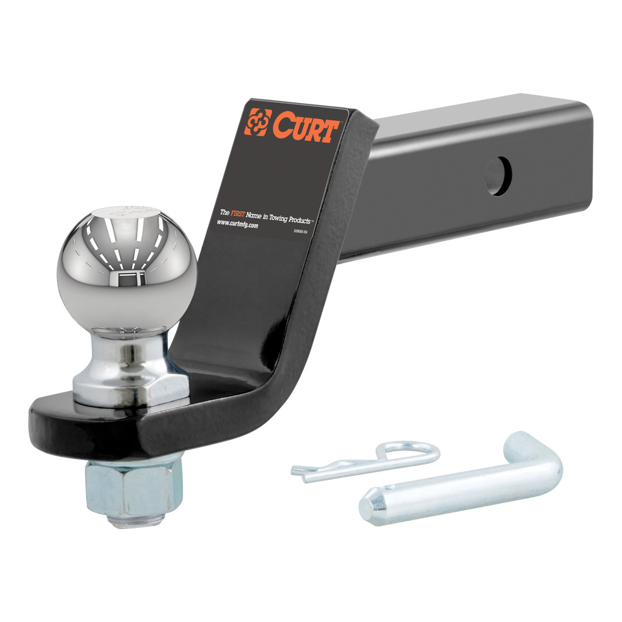 CURT Loaded Ball Mount with 2-5/16" Ball (2" Shank, 7,500 lbss., 4" Drop) Trailer Hitch Ball Mount