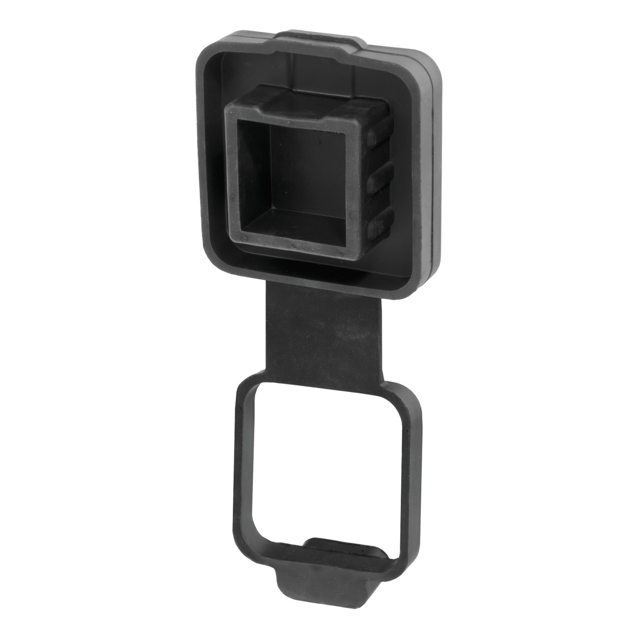 CURT 2" Rubber Hitch Tube Cover with 4-Way Flat Holder (Packaged) Trailer Hitch Cover