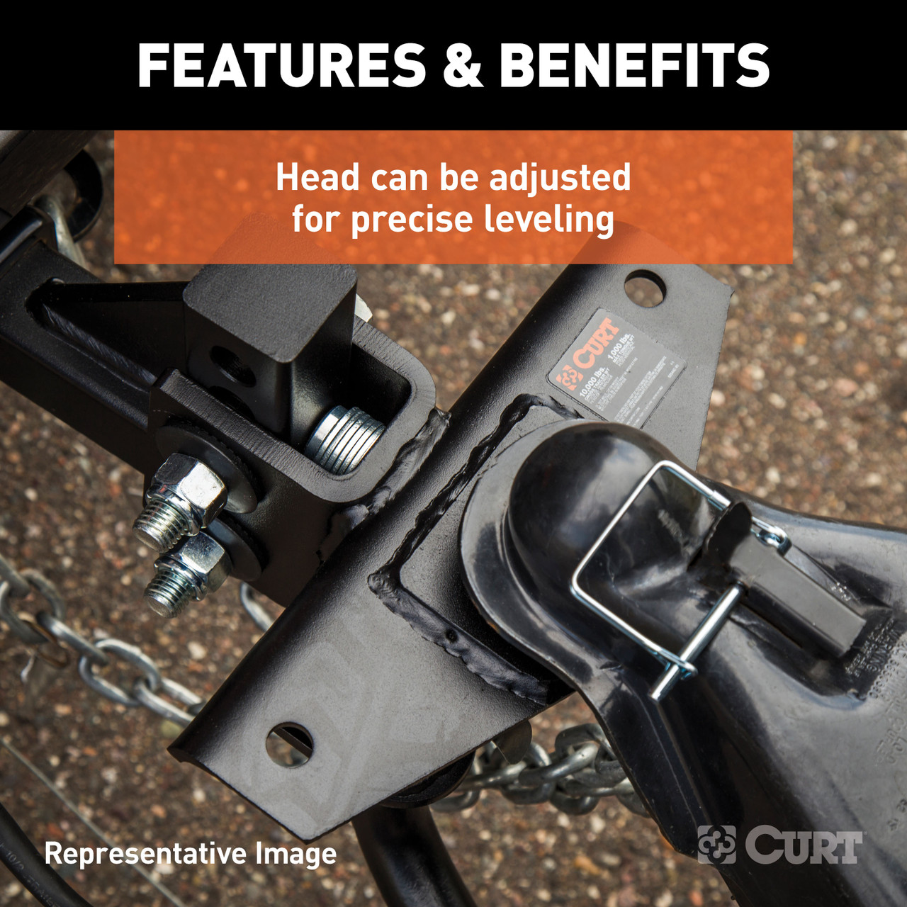 CURT (10-14K) Round Bar Weight Distribution Hitch with Integrated Lubrication
