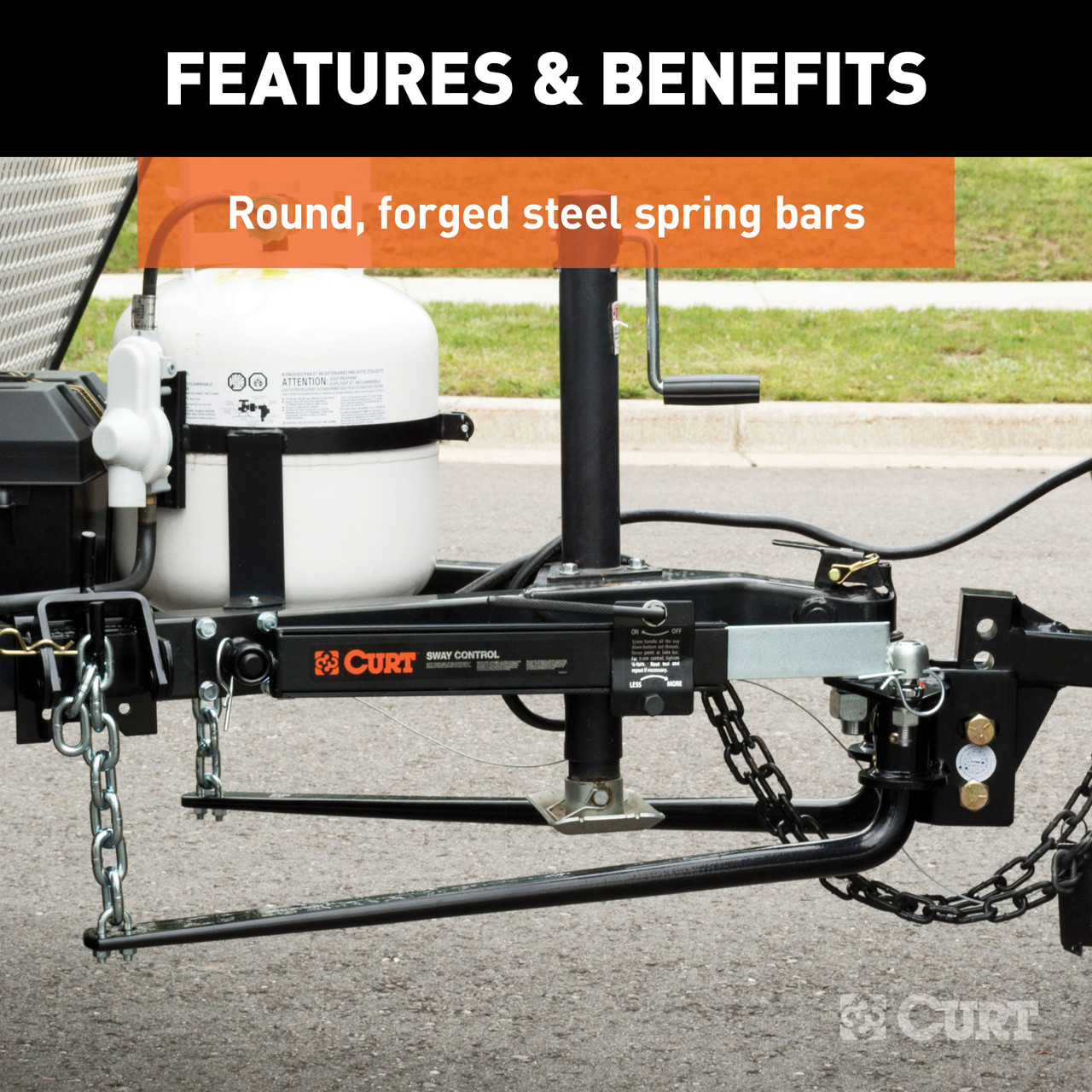 CURT (8-10K) Round Bar Weight Distribution Hitch with Integrated Lubrication (8-10K)