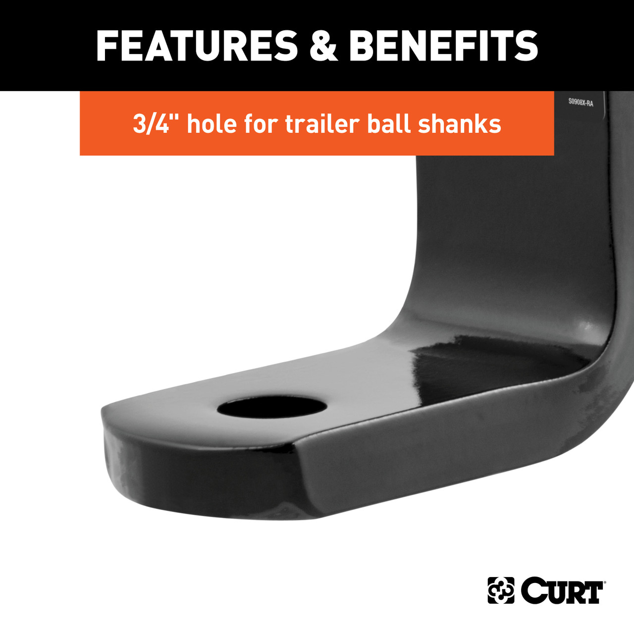 CURT Class 2 Ball Mount (1-1/4" Shank, 3,500 lbss., 3-1/4" Drop, 7-1/4" Long) Trailer Hitch Ball Mount