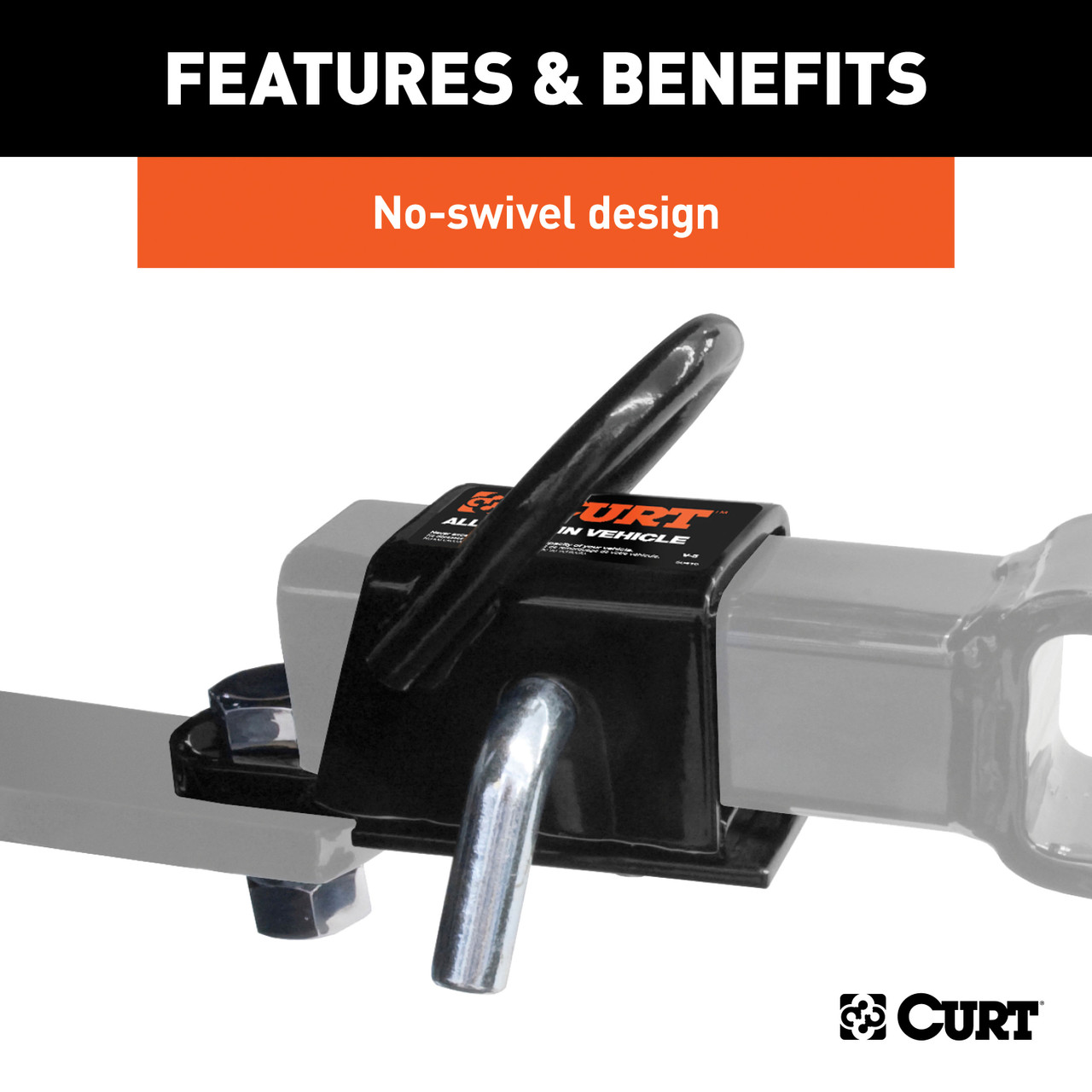 CURT Bolt-On ATV Tongue Adapter with 2" Receiver Trailer Hitch Receiver Tube Adapter