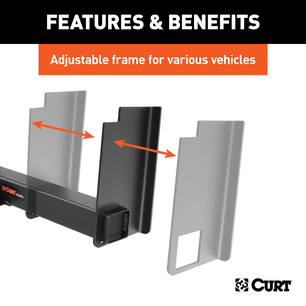 CURT Universal Weld-On Trailer Hitch, 2" Receiver (18" to 60" Frames, 11-1/2" Drop) Trailer Hitch