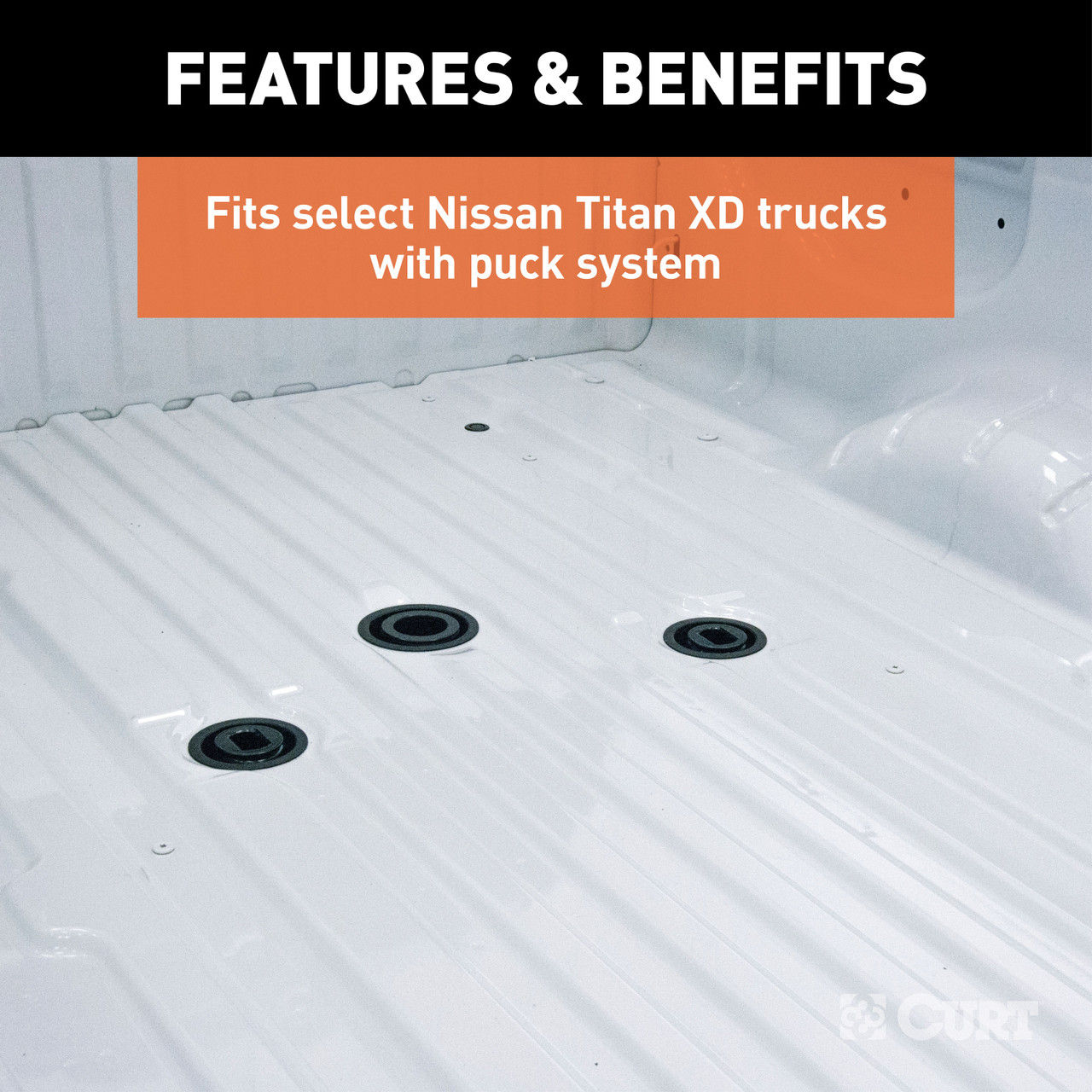 CURT Puck System 5th Wheel Legs, Select Nissan Titan XD, 8' Bed, 20K Fifth Wheel Trailer Hitch Mount Leg