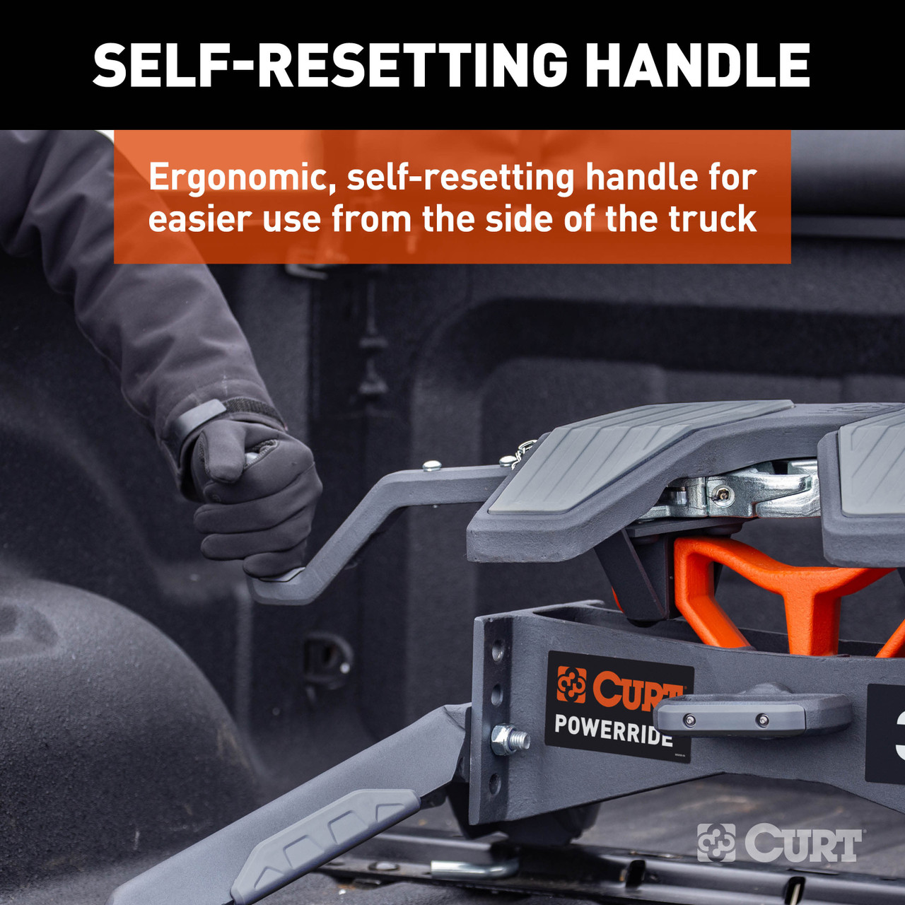 CURT PowerRide 30K 5th Wheel Hitch with Rails