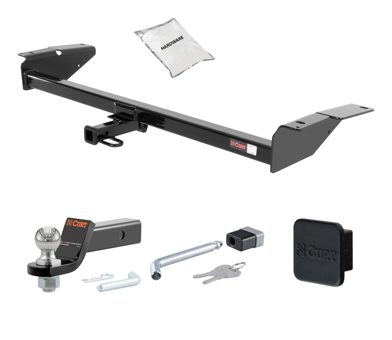 79 - 86 Ford LTD Wagon 1.25in. CURT Trailer Hitch + Ball Mount + Cover + Lock Kit by CURT HWA956