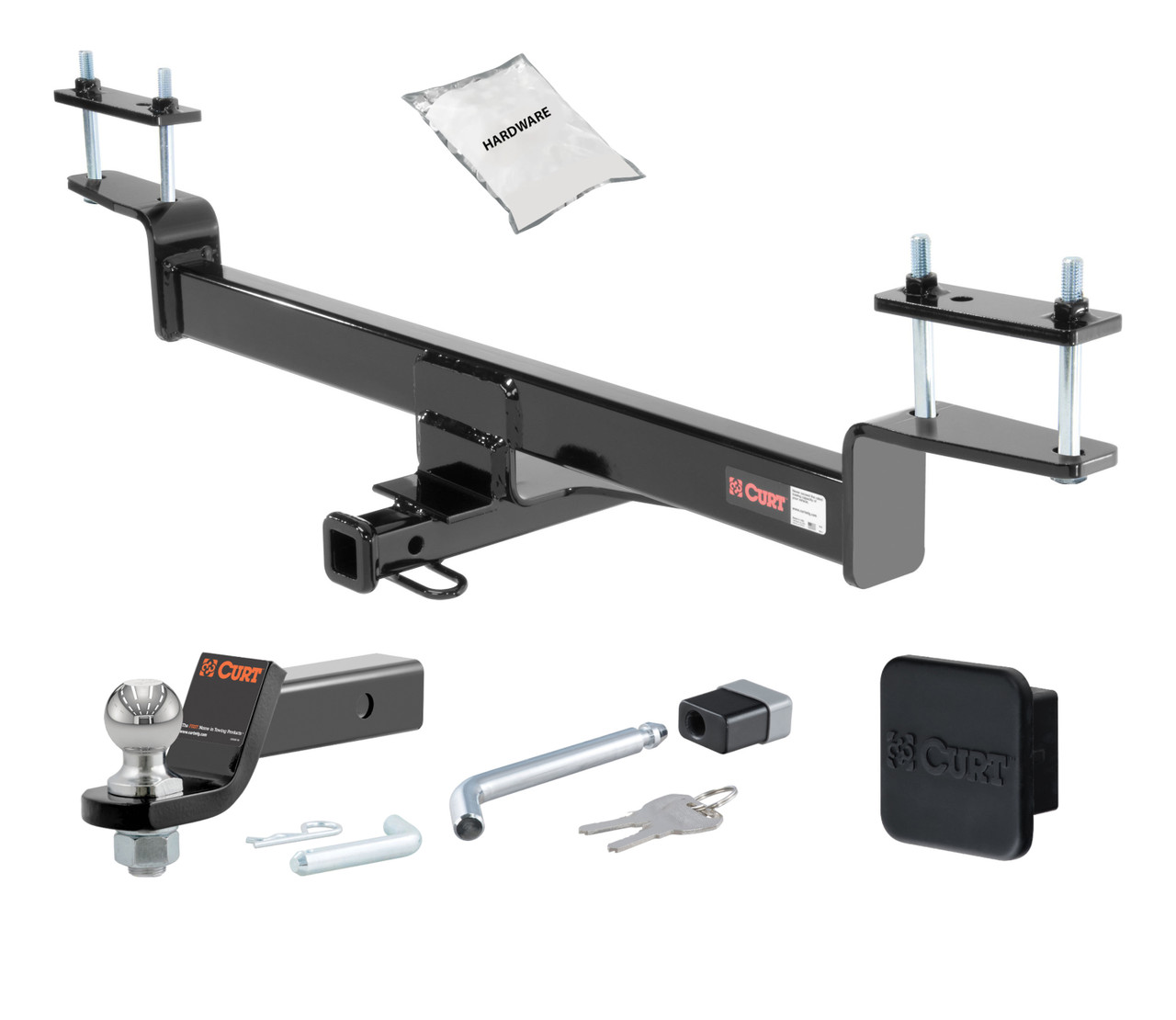 12 - 22 Volkswagen Passat Sedan, excluding hands free trunk 1.25in. CURT Trailer Hitch + Ball Mount + Cover + Lock Kit by CURT HWA2502