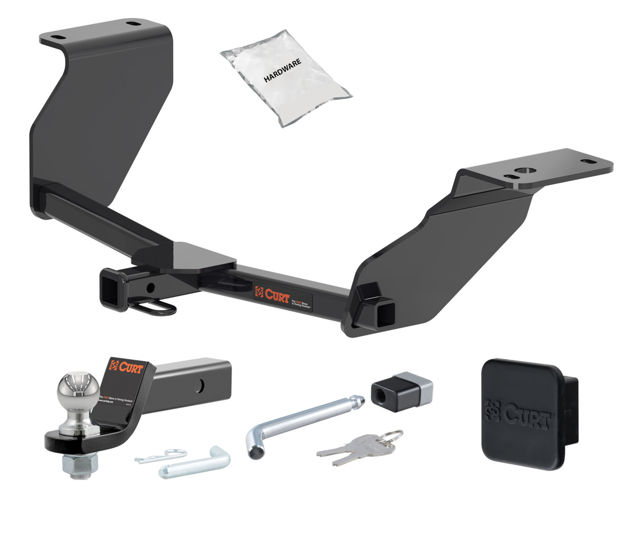 20 - 24 Toyota Corolla Sedan, excluding AWD 1.25in. CURT Trailer Hitch + Ball Mount + Cover + Lock Kit by CURT HWA2374