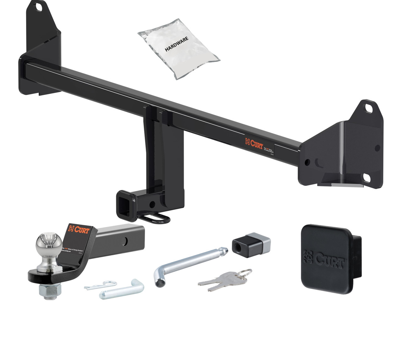 16 - 21 Mini Cooper Clubman -- 1.25in. CURT Trailer Hitch + Ball Mount + Cover + Lock Kit by CURT HWA1966