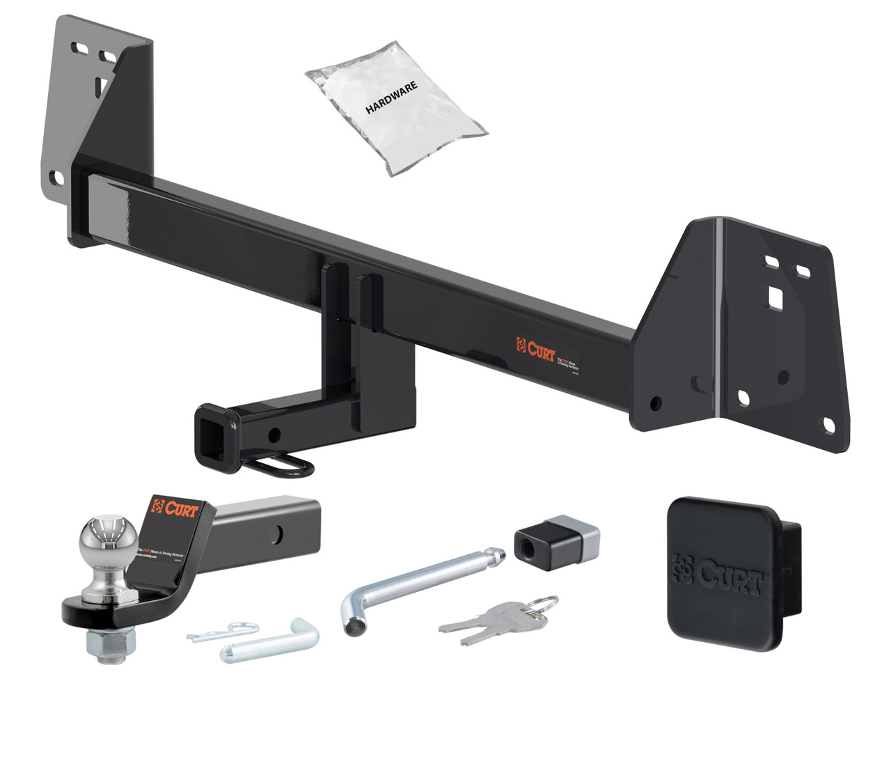 19 - 22 Toyota Prius AWD-e -- 1.25in. CURT Trailer Hitch + Ball Mount + Cover + Lock Kit by CURT HWA2416